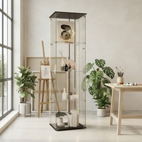 Vitrine à vin moderne à porte simple verrouillable, quatre niveaux en verre trempé, éclairage LED, panneaux blancs et noirs, décoration intérieure haut de gamme