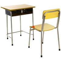 Meubles de classe scolaire modernes et écologiques en vente chaude, ensemble table et chaise ergonomique pour un seul élève avec tiroir de rangement