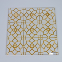 Verre céramique durable imprimé à l'écran avec motif floral géométrique jaune pour les intérieurs commerciaux et résidentiels