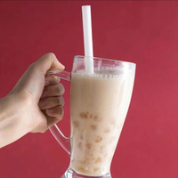 Pailles à boire jetables écologiques colorées en PLA de 230 mm, emballées individuellement pour les smoothies et les bubble tea, vente en gros