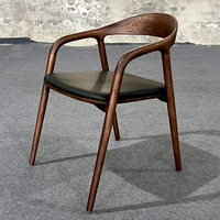 Chaises de salle à manger et de café en bois massif couleur noyer, avec accoudoirs, de haute qualité et à prix abordables, pour appartement, salle de sport, style nordique moderne