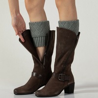 Jambières pour femmes Guêtres mode Boot Cuffs Solid Color Knitted Warm Leggings Long Socks