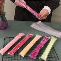 Sacs d'emballage personnalisés imprimés pour moules à glaces DIY, sacs alimentaires à fermeture éclair transparents avec impression hélio, résistants à l'humidité et à fermeture éclair supérieure