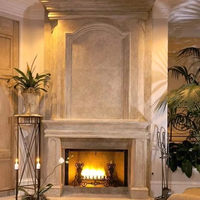 YUSHI Cheminée en marbre naturel de style minimaliste moderne, manteau de cheminée en pierre massif sur mesure de style italien pour la décoration intérieure contemporaine