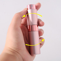 Atomiseur de parfum métallique fin de luxe avec logo personnalisé - Flacon en verre rechargeable de 10 ml avec pompe de voyage, impression couleur personnalisée