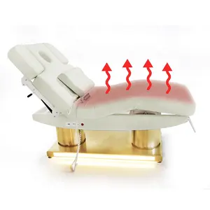 Mesa de masaje electrónico de lujo, cama de masaje de agua de hidroterapia, base de metal, función de calor, cama de masaje eléctrico
