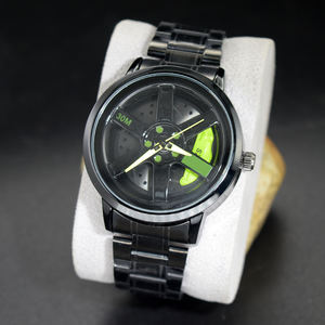 <span class=keywords><strong>Reloj</strong></span> de Cuarzo con Caja de Aleación, Variedad de Estilos, Personalizable, Diseño de Neumático de Auto Giratorio, <span class=keywords><strong>Reloj</strong></span> de Cuarzo de Acero Inoxidable - Product Image 2