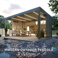 Pergola en aluminium tout temps Sweet Home - Conception coupe-vent, anti-soleil et imperméable pour patio