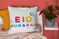 Coussins islamiques colorés Eid taies d'oreiller arc-en-ciel couleur Eid Mubarak housse de coussin pour musulman Eid maison décoration