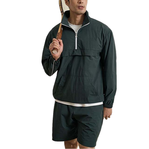 Conjunto de Chaqueta Cortavientos Anorak con Media Cremallera y Pantalones Cortos para Hombre, Ropa Deportiva Reflectante de Alta Calidad, Traje Deportivo Ligero, Ropa Técnica - Product Image 1