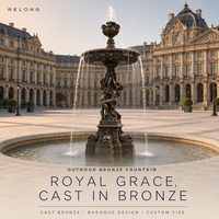 Fontaine en bronze antique RELONG, sculpture métallique de style européen, technique de moulage à la cire perdue durable pour jardin extérieur et parc public