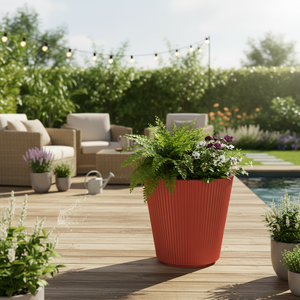 Vaso color terracotta con serbatoio, collezione MILLY, 46,7 x 46,7 x 44,2 cm, capacità 50 L. - Product Image 3