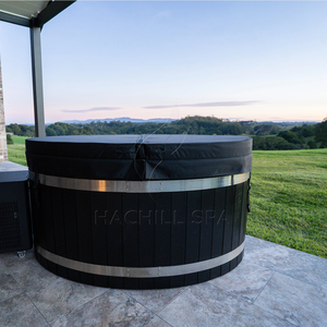 Hachillspa Luxe Outdoor Roestvrijstalen Ijsbad Zwarte Houten Rok | Voor Atleten <span class=keywords><strong>Spa</strong></span> Herstel Koude Duikemmer - Product Image 4
