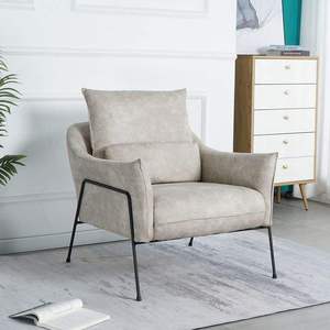 Sillón Individual de Madera Francesa con Respaldo Alto y Acolchado, para Sala de Estar, Oficina y Hotel - Product Image 3