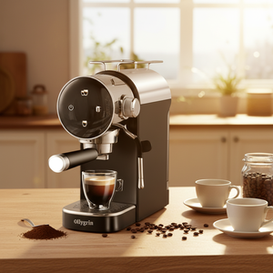 Machine à café expresso électrique à écran tactile avec boutons couleur, 15 bars, pour une crème riche, pré-infusion, usage domestique et hôtelier, en plastique - Product Image 2