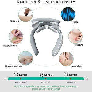 प्रचार छूट कंधे मालिश कंपन 4 सिर गर्मी मांसपेशियों में कम आवृत्ति वाली इलेक्ट्रिक पल्स शियात्सु गर्दन मालिश - Product Image 5