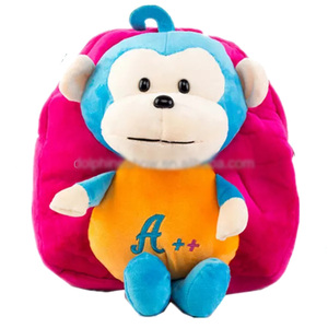 Wholesale Pink Stuffed Monkey Toy Cheap Lovely Monkey Toy For Kids Custom Plush Monkey School Bag