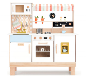 Juego de cocina de juguete de madera con cafetera, máquina de hielo y accesorios de cocina para jugar, juego de simulación, juguetes de cocina para niños pequeños, regalo para niños 3 + - Product Image 1