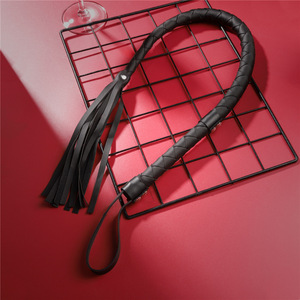 Fouet en cuir noir, fouet gay, fouet serpent alternatif SM, fouet à pompon en PU, jouet sexuel - Product Image 1