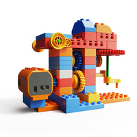 Blocs de construction en plastique pour l'éducation scientifique, compatibles, 4-6 ans, alimentés par piles, emballage en pot, jouets pour les établissements d'enseignement