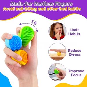 Siliconen textuur sensorische speelgoed fidget cube stressbal voor autisme therapie <span class=keywords><strong>ADHD</strong></span> volwassenen kinderen Montessori educatief speelgoed set - Product Image 2