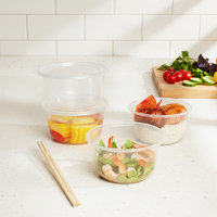Bol en plastique jetable TeGuan de haute qualité, écologique, compatible micro-ondes, pour salade, soupe, nouilles, camping, emballage personnalisé