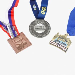 Medallas y Trofeos Deportivos Personalizados en 3D y 2D al por Mayor para Escuelas, con Logotipo Grabado con Láser, Cinta y Caja de Regalo - Product Image 1