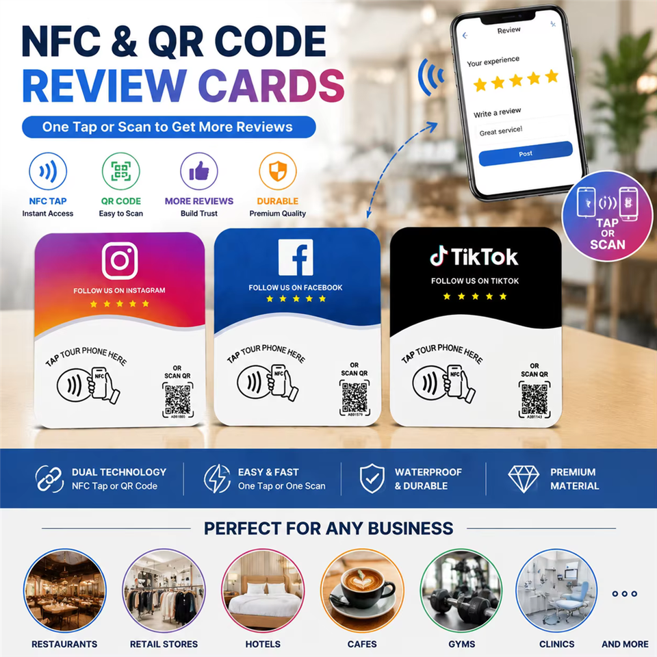 QR Code Waterproof Chip Acrylic Menu Display Card 125KHz Non-contact ...