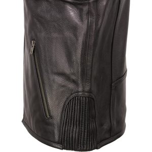 Gilet en cuir Cool-Tec noir pour homme 2025 avec fermeture éclair frontale et extensibilité latérale pour la moto et la course automobile B09RQ9JMBY-MLM3502BLK - Product Image 2