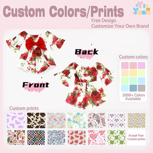 Mono floral <span class=keywords><strong>de</strong></span> lujo para bebé niña con volantes y ribete <span class=keywords><strong>de</strong></span> encaje, peplum, vestido <span class=keywords><strong>de</strong></span> fiesta, proveedor OEM personalizado - Product Image 3