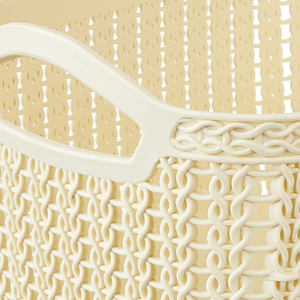 Ele-Gate <b>Plastic</b> Storage <b>Basket</b> L Size Yarn Knit Design Lightweight Durable - Product Image 1