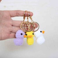 Porte-clés Amigurumi au crochet, animaux en crochet faits main, mini canards, breloques en crochet tricoté
