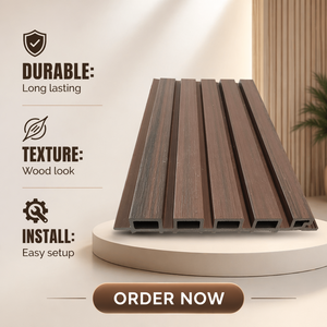 UNIDECO Rivestimento Murale Esterno in WPC di Alta Qualità a Prezzo All'Ingrosso, Pannello Murale WPC per Decorazione Esterna - Product Image 1