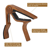 Dedo Music High Quality Aluminium Alloy Capo Rose Wood Acoustic Guitar Metal Clamp Capo Custom Guitar Tuners Accessory
