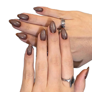 Faux ongles en ABS semi-artisanaux, forme amande, <span class=keywords><strong>blanc</strong></span> <span class=keywords><strong>laiteux</strong></span>, style crocodile français, scintillants, effet flash, pour nail art, vente en gros à bas prix - Product Image 4