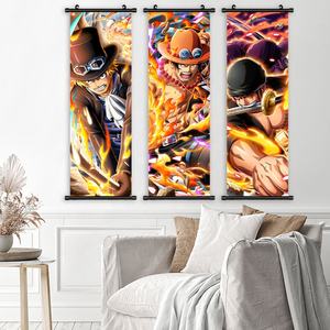 Pintura Decorativa en Lienzo de Anime One Piece, Forma de <span class=keywords><strong>Luffy</strong></span> Nika, <span class=keywords><strong>Zoro</strong></span>, Nami, Pintura Decorativa para Exhibición de Cómics, Pancartas Colgantes - Product Image 2