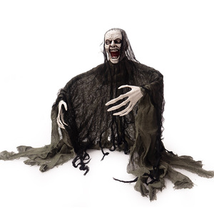 Décorations d'Halloween en plastique : Zombie, Fantôme, Crâne Lumineux, Insert Électronique pour Sol, Maison Hantée, Salle Secrète, Cour - Product Image 4