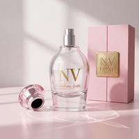 Botella de Perfume de Vidrio Curvo Rosa Degradado, Botella de Perfume Vacía Personalizada, Tapa Redonda Rosa, Venta al por Mayor de Fábrica, Tapa de Botella de Perfume Personalizada