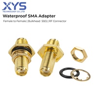 Adaptador RF Impermeable Tipo SMA Hembra a Hembra, Conector Recto de Montaje en Panel para Sistemas de Antena RF Industriales