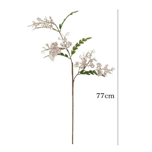 Nouvelle branche réaliste simple à 2 branches en tissu de soie, <span class=keywords><strong>fleur</strong></span> de Sophora séchée, floquage coloré, gaufrage moderne, faite à la main pour la maison et les mariages - Product Image 3