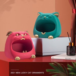 Porte-clés en forme de chat porte-bonheur, porte-papeterie en plastique, décoration de bureau, cadeau pour le salon - Product Image 3