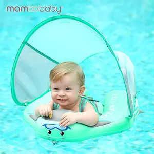 Mambobaby Baby Niet-Opblaasbare Zwemmen Ring Veiliger Baby Borst Float Met Luifel Zomer Outdoor Baby Zwembad Voor Baby