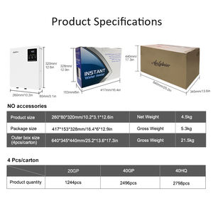 Calentador de Agua Eléctrico sin Tanque de Alta Potencia, 13000W Máximo, 5000W/13000W Ajustable, para Toda la Casa, Familias Numerosas - Product Image 4