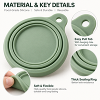 Couvercle de boîte en silicone personnalisé, moulé en une seule pièce, design à anneaux concentriques, trou de suspension, finition mate, OEM, réutilisable