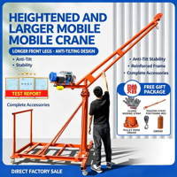 Mini-grue électrique mobile à flèche télescopique à 3 sections 360°, directement de l'usine °   Palans de levage multi-moteurs à rotation optionnelle