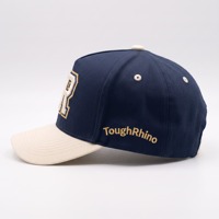 Casquette de baseball personnalisée A-Frame 5 panneaux structurée avec logo brodé 3D en relief, bicolore, fermeture snapback, marque privée, vente en gros