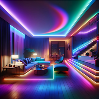 Bande LED RGB adressable SPI TM1934 2835 120 LED 12V, ruban LED numérique à pixels pour éclairage architectural intérieur