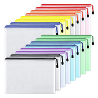 Pochette de documents en plastique imperméable personnalisée X515, pochette à fermeture éclair en maille, dossier transparent pour fournitures scolaires et de bureau, pochette de classement A4 en PVC