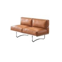 Canapé en cuir moderne de style nordique pour salon, chaise à dossier confortable pour usage domestique, banc de salon luxueux en cuir.