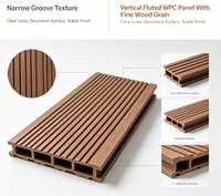 Panneau mural WPC résistant aux intempéries, panneau composite à grain de bois pour murs extérieurs